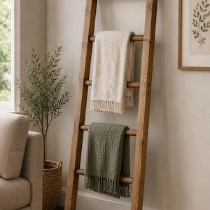 DIY Blanket Ladder Plans | Rustic Farmhouse Wood Decor Blueprint (Digital Download)