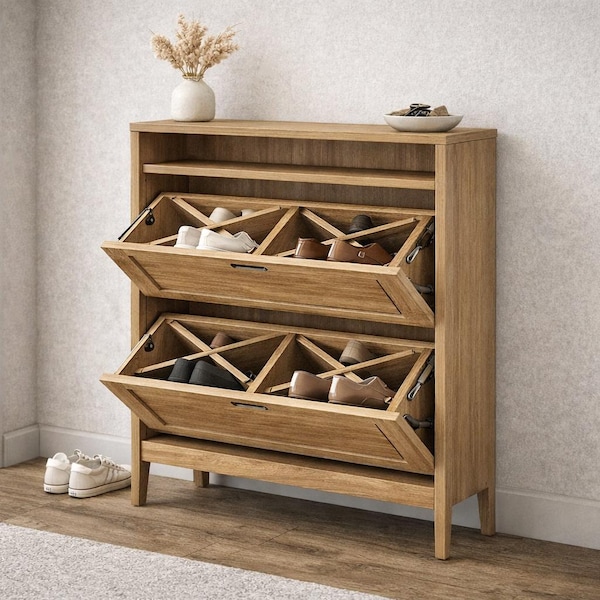 Plans de meuble à chaussures - Rangement pour chaussures rabattable, organisateur d'entrée en bois DIY PDF