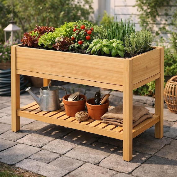 Erhöhter Garten Pflanzkasten Pläne PDF | DIY Blumentopf aus Holz zum basteln
