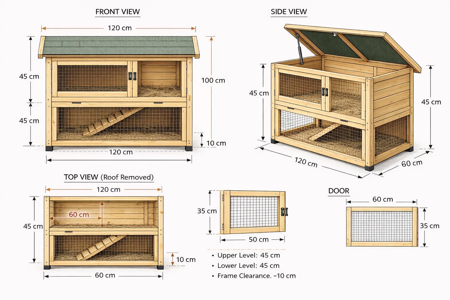 Rabbit Hutch Plans PDF | DIY Wooden Rabbit Cage - Etsy