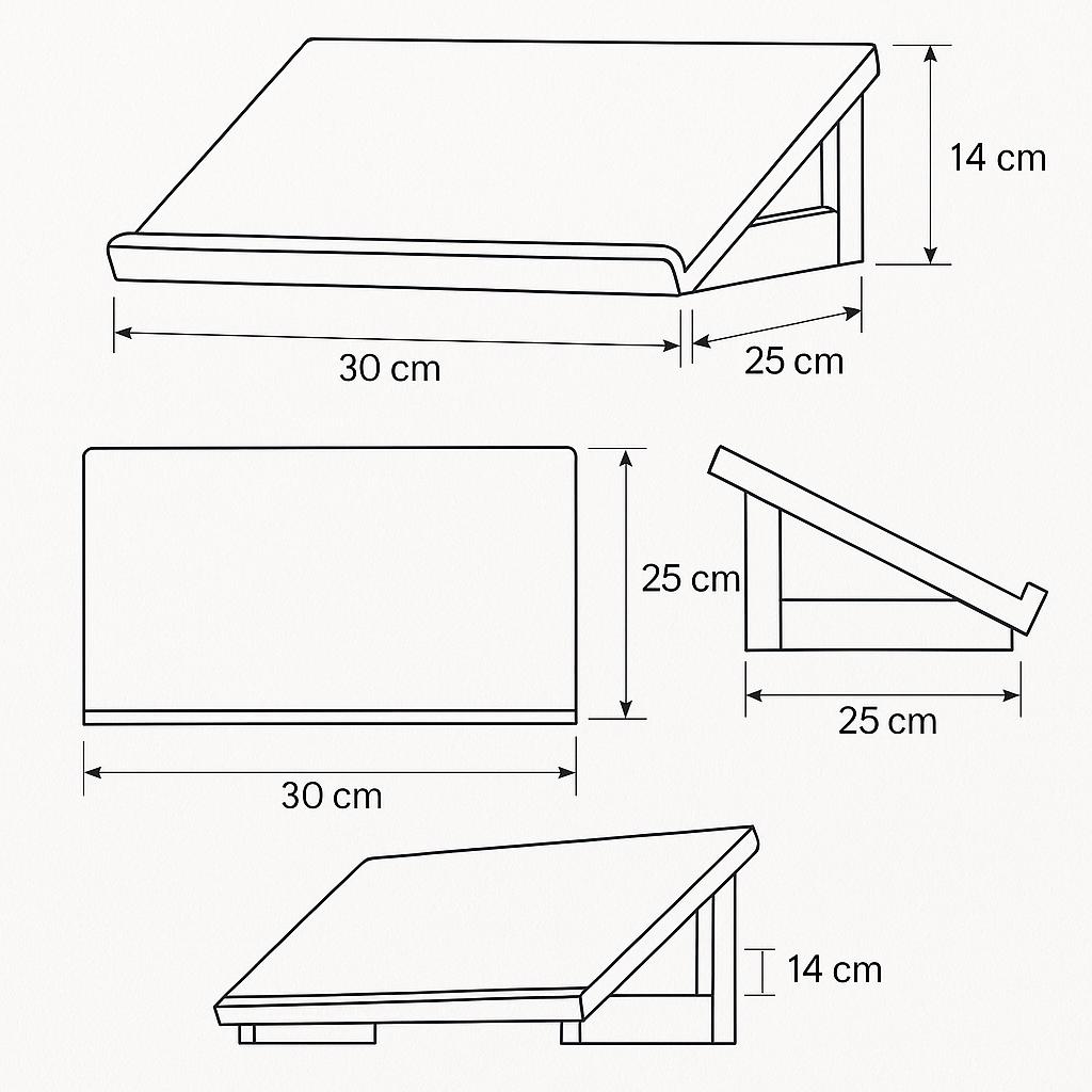 Wooden Laptop Stand Plan | DIY Ergonomic Desk Riser Blueprint | Rustic ...