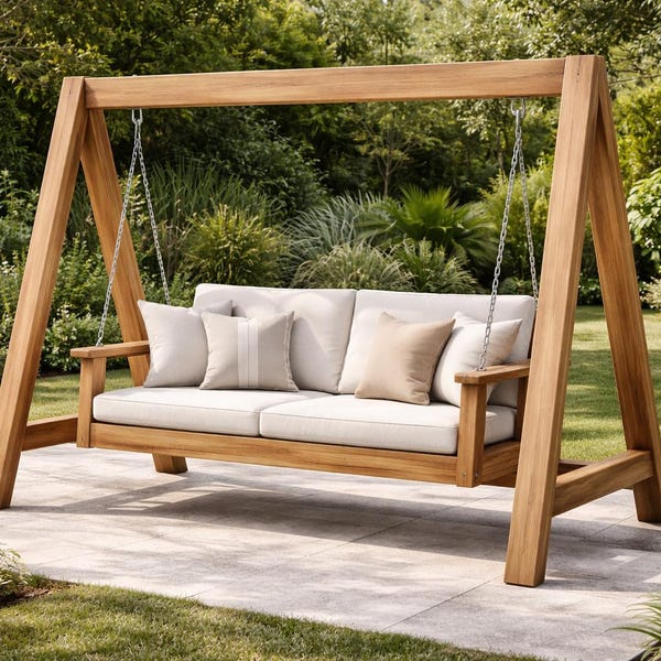 Scandinavian Garden Swing Bench Plans PDF | Outdoor Wooden Porch Swing DIY
