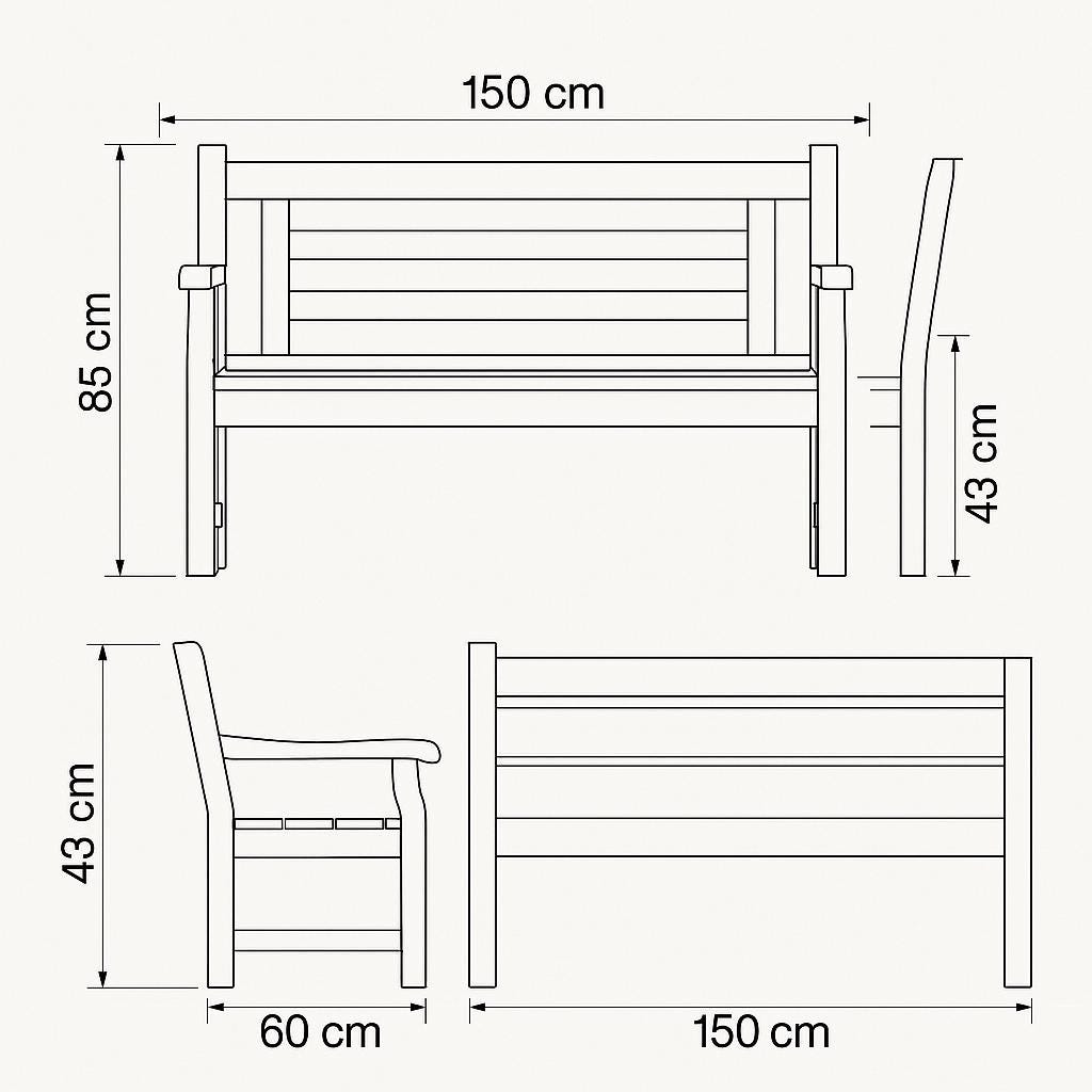 Wooden Garden Bench | Outdoor Seating Plan | Rustic DIY Park Bench ...