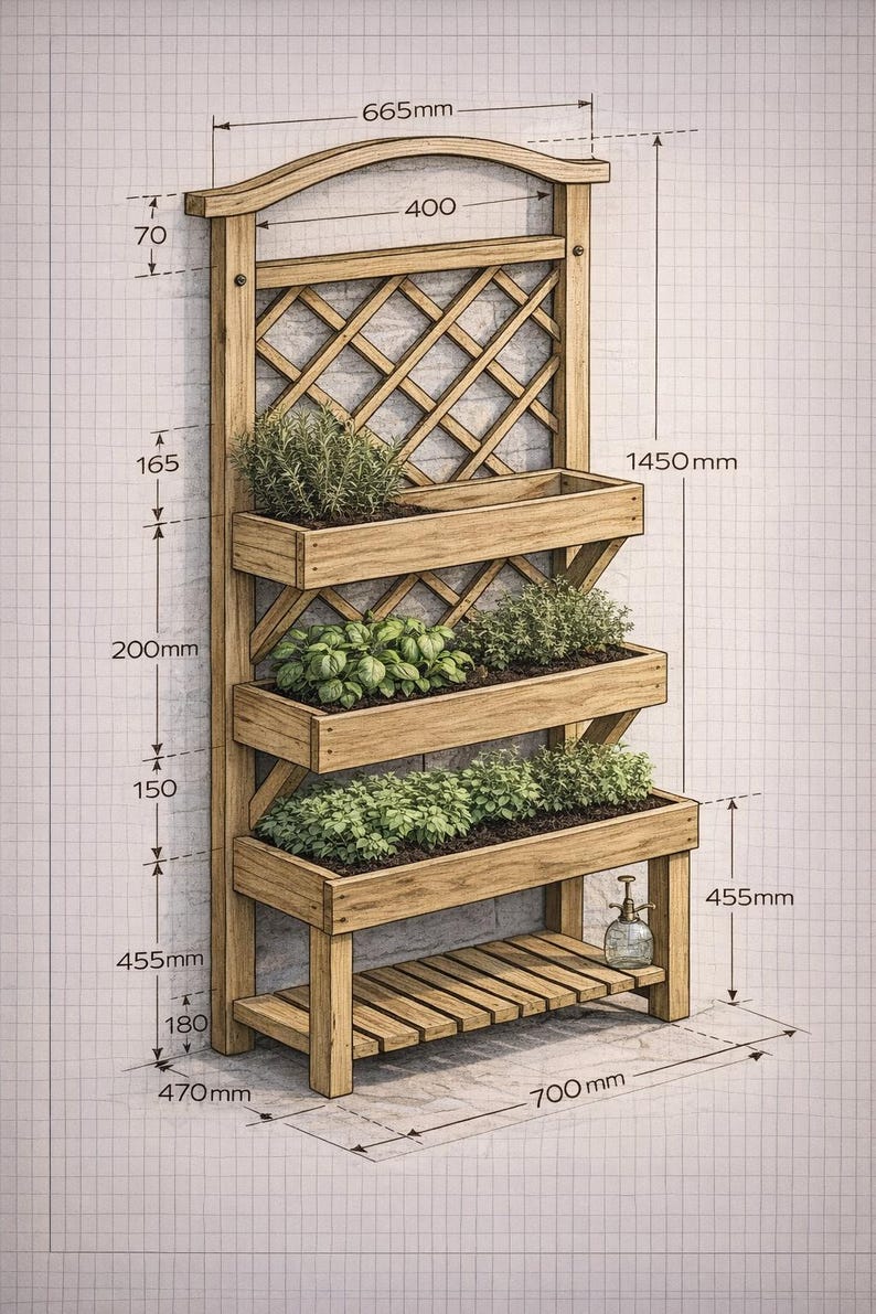 Vertical Herb Garden Plans PDF DIY Wooden Wall Planter Etsy vertical-herb-garden-plans-pdf-diy-wooden-wall-planter-etsy