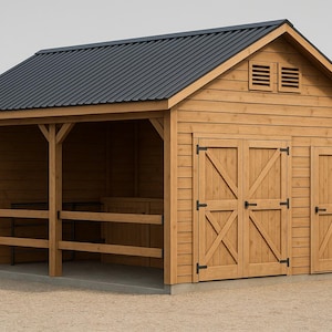 DIY Cow Shed Plan – Wooden Outdoor Barn Blueprint – Printable PDF Building Guide