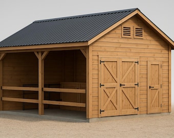 DIY Cow Shed Plan – Wooden Outdoor Barn Blueprint – Printable PDF Building Guide