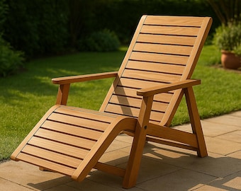 DIY Garden Lounge Recliner Woodworking Plan | Outdoor Sun Lounger (PDF)