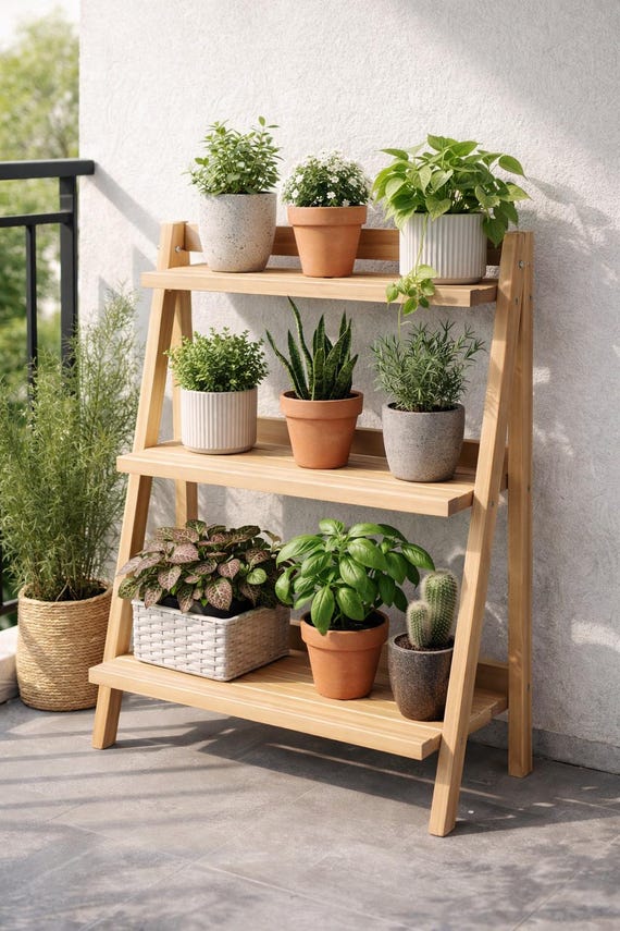 3 Tier Blumenständer-Pläne PDF | DIY Holzpflanzenregal