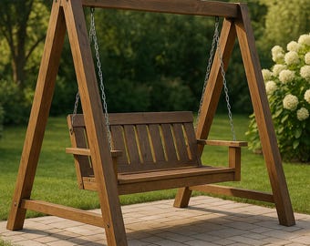 Rustic Wooden Swing Woodworking Plan, DIY Porch Swing (PDF Download)