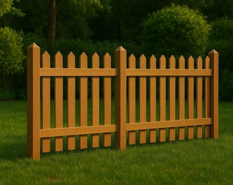DIY Garden Fence Blueprint – Wooden Outdoor Privacy Barrier – Printable Plan PDF