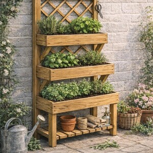 Vertikaler Kräutergarten Plan PDF | DIY Holzwandpflanzer