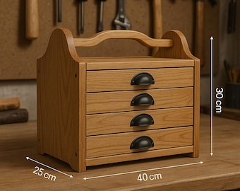 Wooden Tool Chest Plan – Workshop Organizer with Drawers – DIY Garage Storage Blueprint