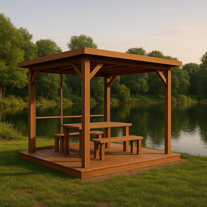 Luxury Garden Pavilion Woodworking Plan, Nordicblueprints DIY Outdoor ...