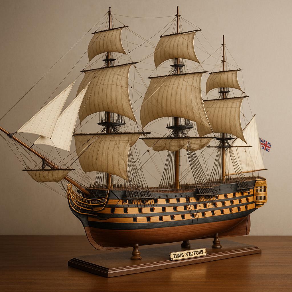 HMSビクトリー号模型の設計図 – 1/50スケールDIY木製軍艦設計図 – 印刷