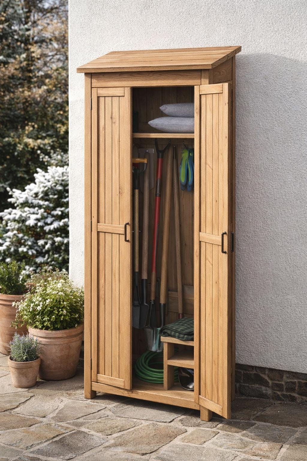 Plans d'armoire à outils de jardin mince - Armoire de rangement extérieure en bois PDF