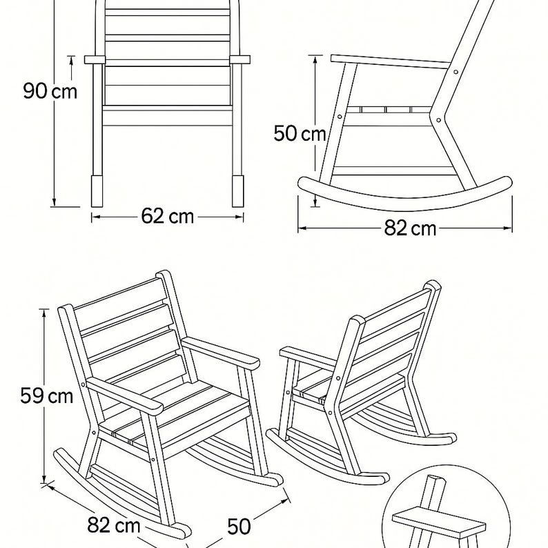 DIY Rocking Lounge Chair Plan – Outdoor Recliner Woodworking Blueprint ...