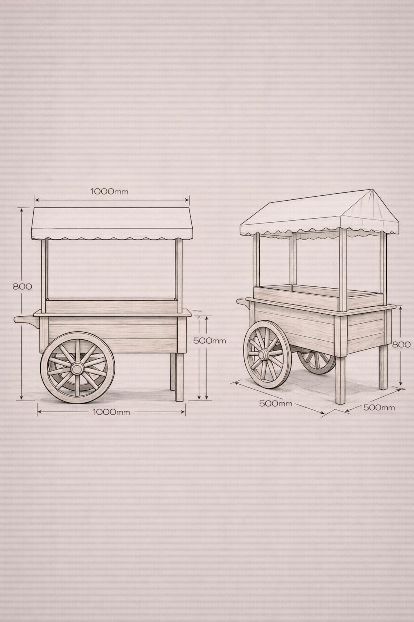 Rustic Wooden Flower Cart Plans | DIY Garden Wagon Woodworking (PDF ...
