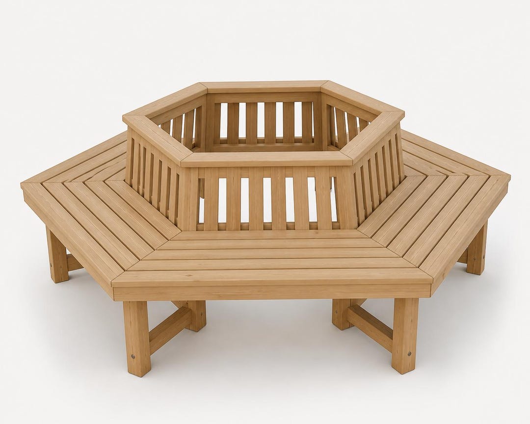 Modular Hexagon Garden Bench Plans | DIY Wooden Outdoor Seating ...