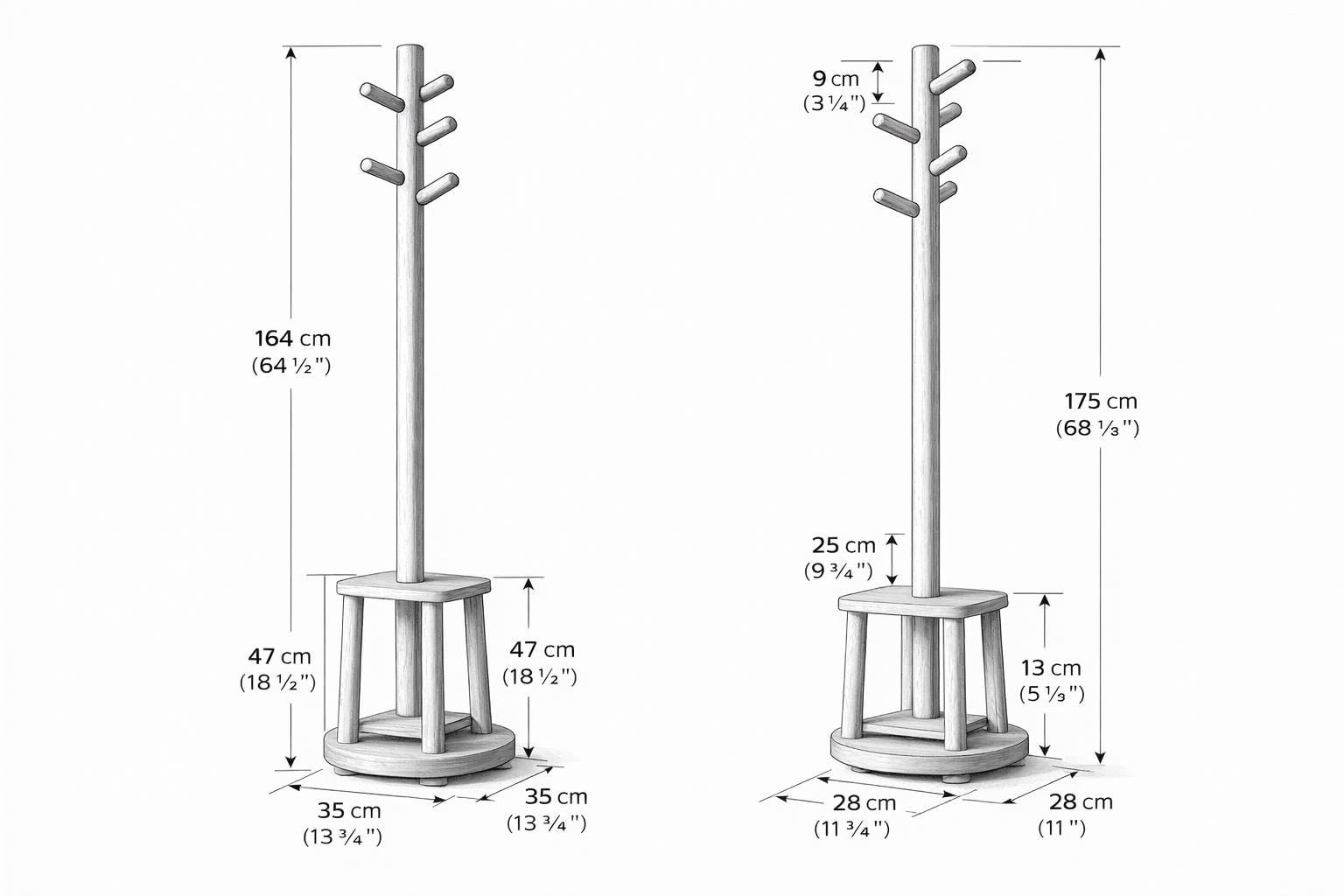 Freestanding Wooden Coat Rack Plans – DIY Standing Clothes Hanger ...
