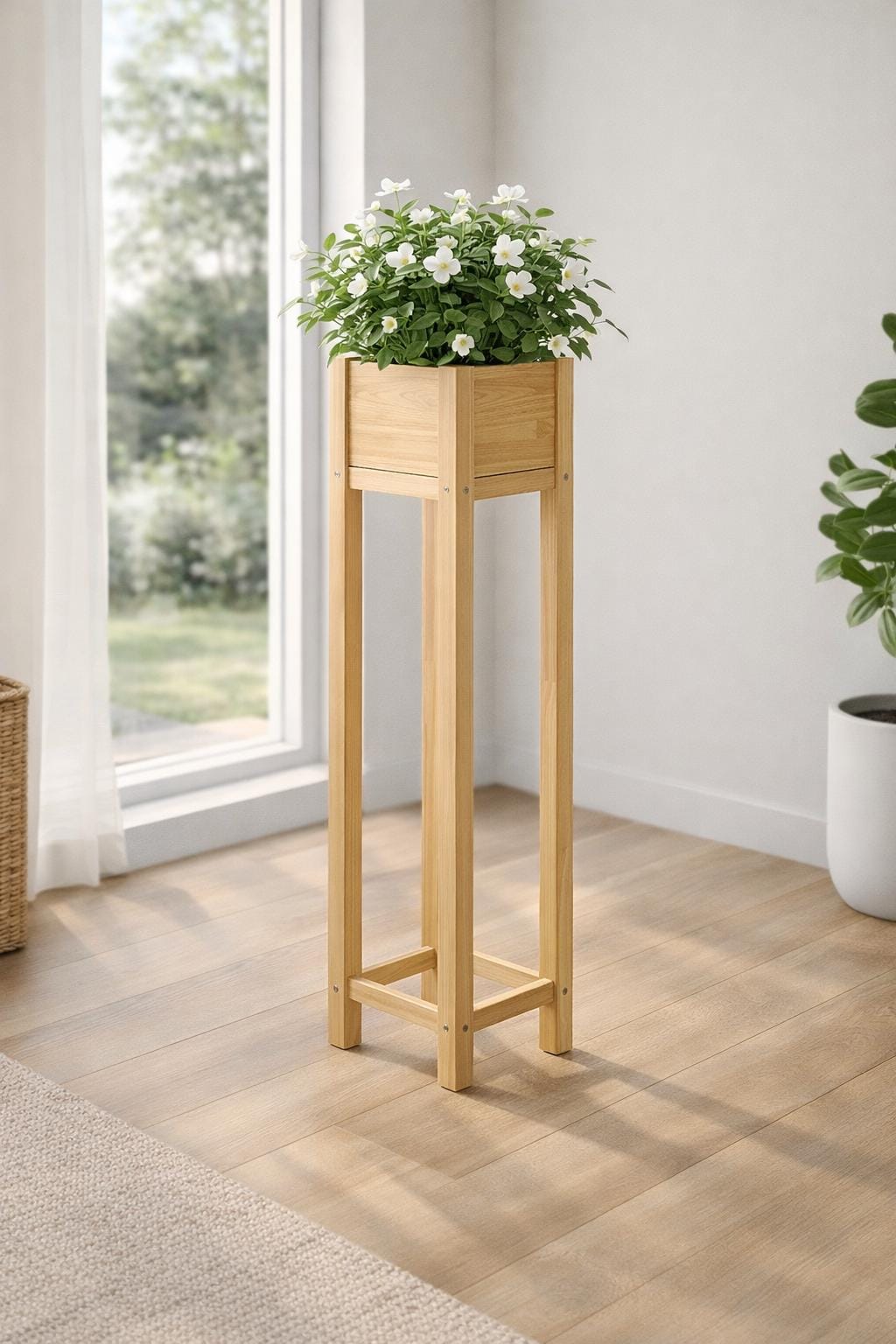 Tall Plant Stand DIY Plans | Modern Indoor Wood Planter (PDF Plan