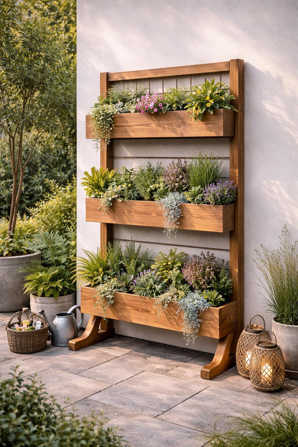 ダルトンBOTANY Galvanized Wall Planter 4個セット DIY Wooden Vertical Garden Planter Plans | Space-saving Herb