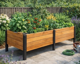 Raised Garden Bed Plans – Diy Wooden Vegetable Planter Blueprint Pdf