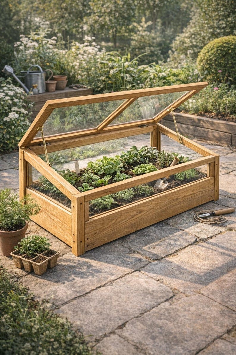 Wooden Cold Frame Grow Box Plans | Scandinavian Garden Greenhouse (PDF ...