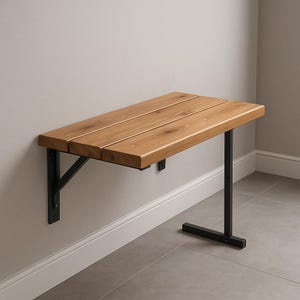 Wall-Mounted Folding Desk Plan – Space-Saving DIY Workstation Blueprint – Printable PDF