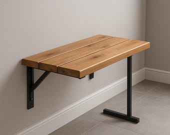 Wall-Mounted Folding Desk Plan – Space-Saving DIY Workstation Blueprint – Printable PDF