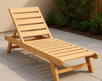 Outdoor Wooden Sun Lounger Plan – DIY Poolside Chaise Lounge Blueprint PDF