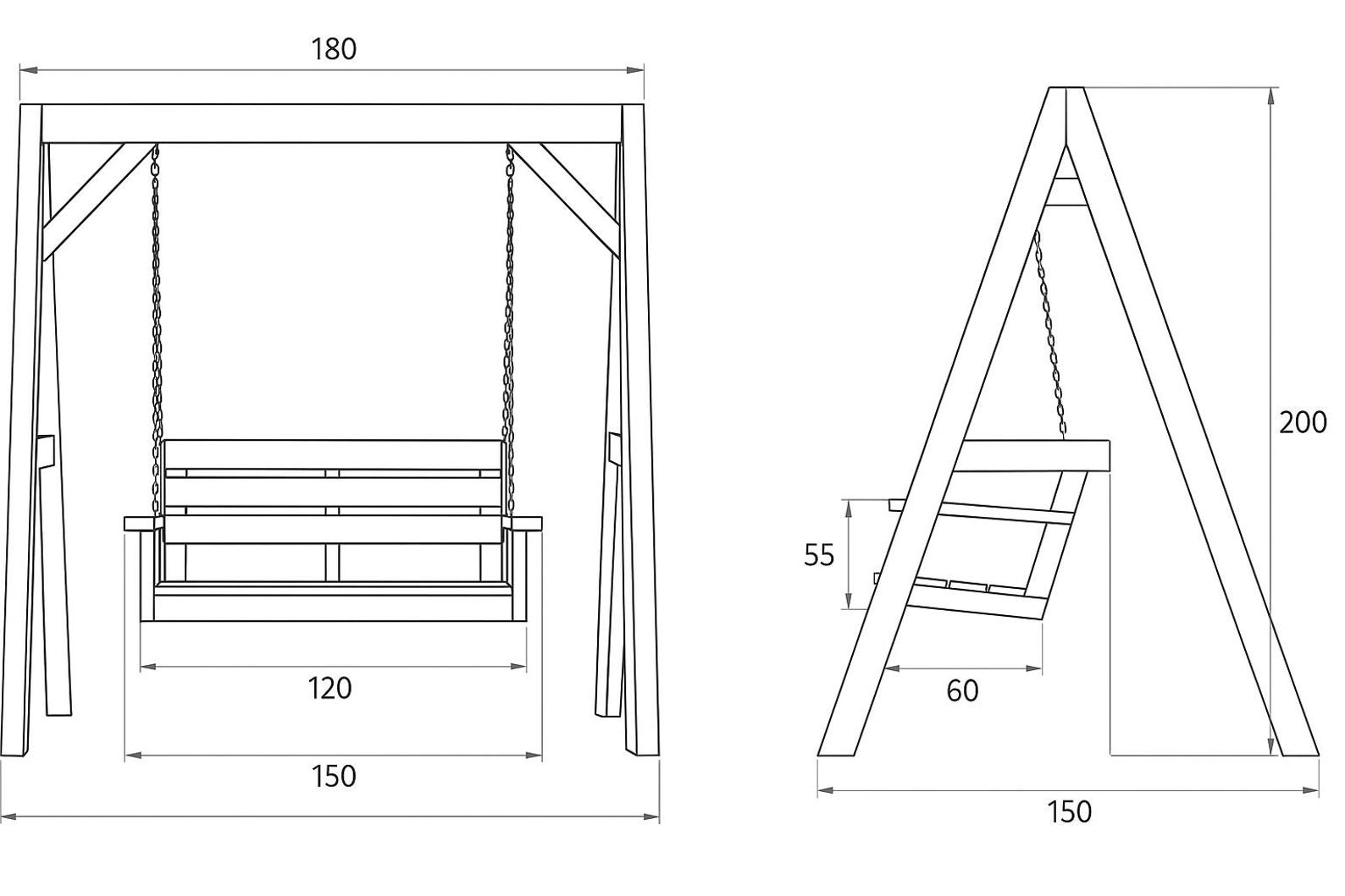 Rustic Wooden Swing Woodworking Plan, DIY Porch Swing (PDF Download) - Etsy
