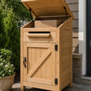 Planos para caja de madera para reparto de paquetes al aire libre / Armario de almacenamiento de paquetes para bricolaje (PDF)