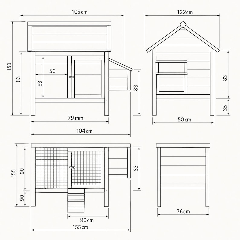 DIY Chicken Coop Plan – Backyard Poultry House Blueprint – Printable ...