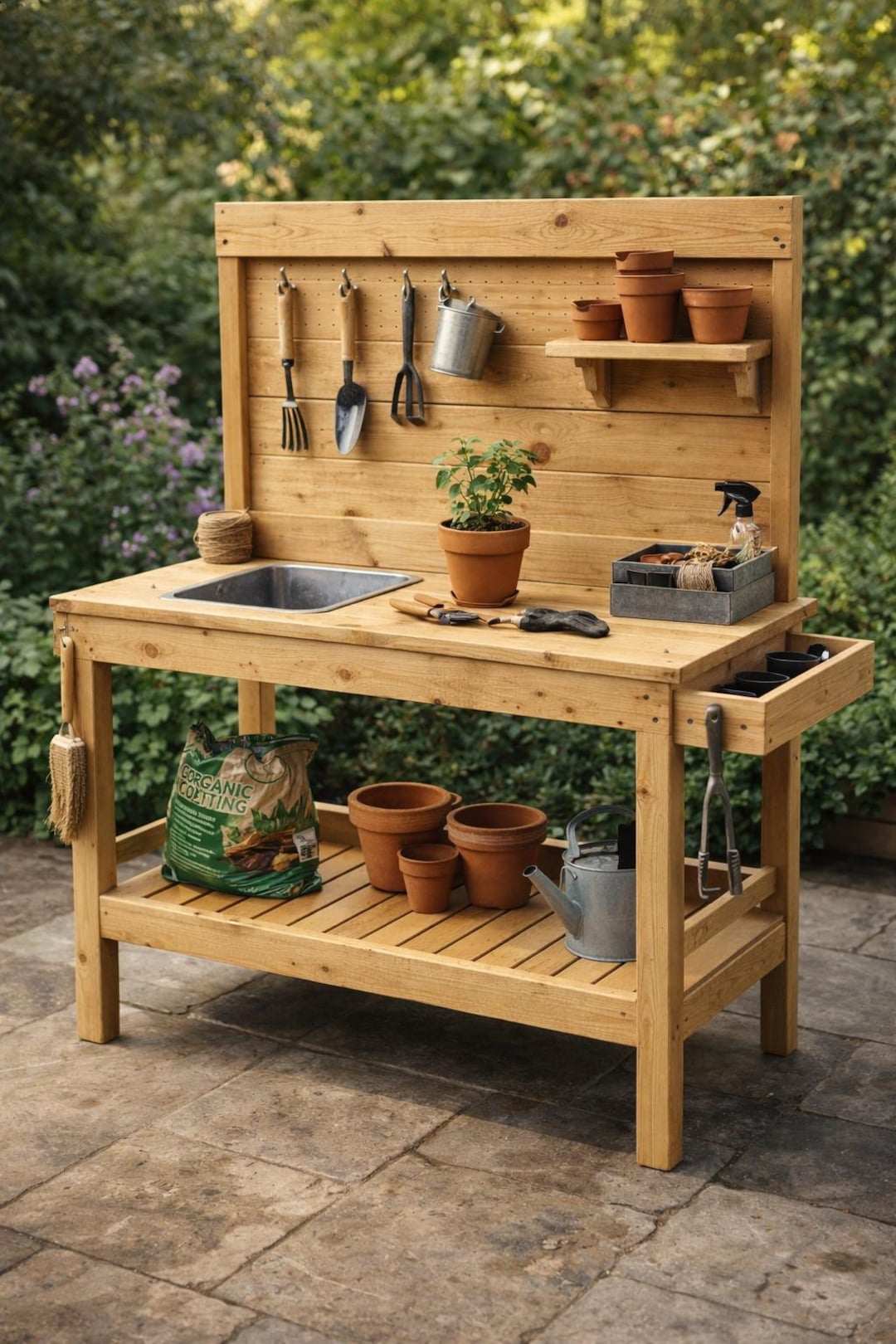 Potting Bench Plans PDF | DIY Garden Work Table - Etsy