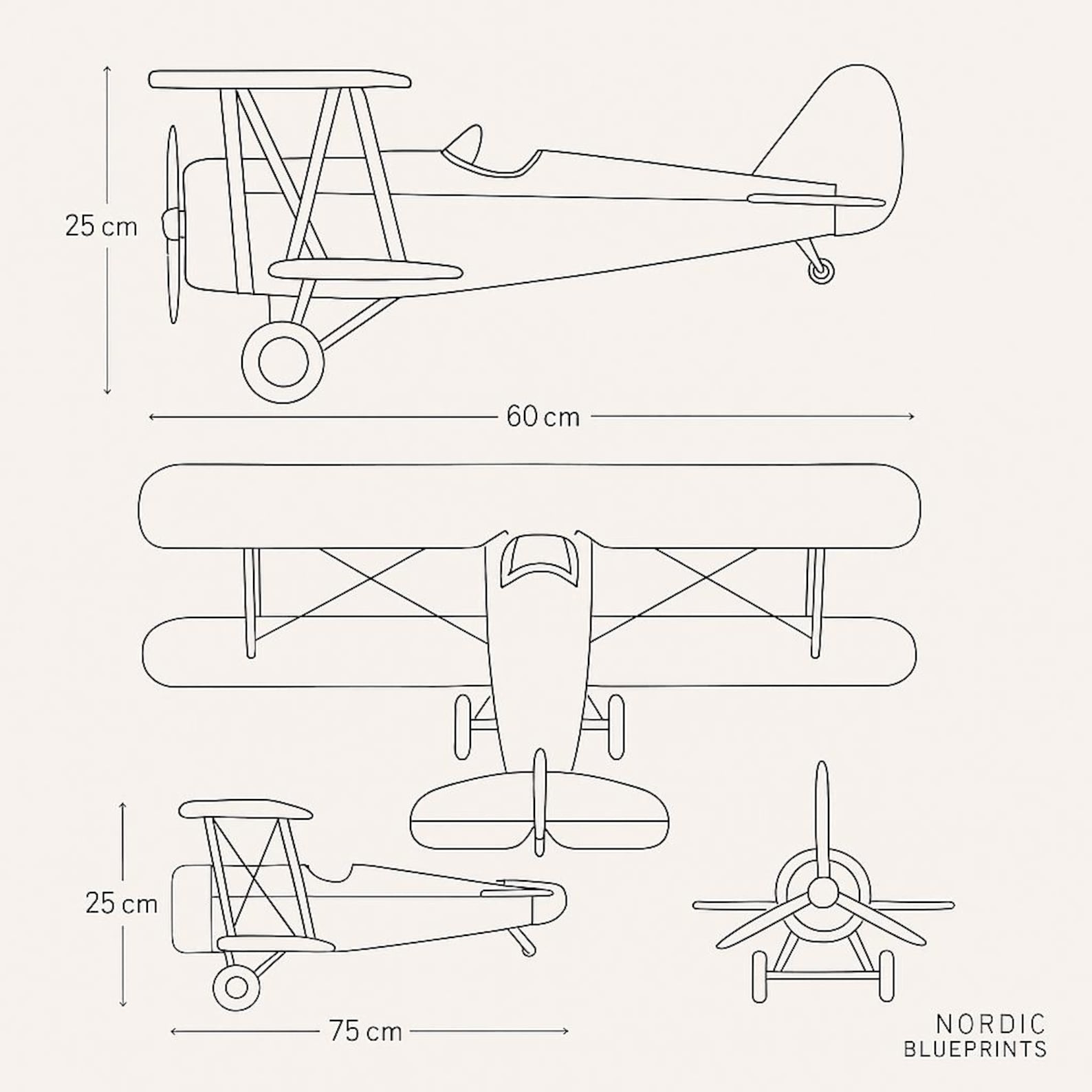 WWI Wooden Biplane Model Plan – 1:1 Scale Woodworking Blueprint With ...