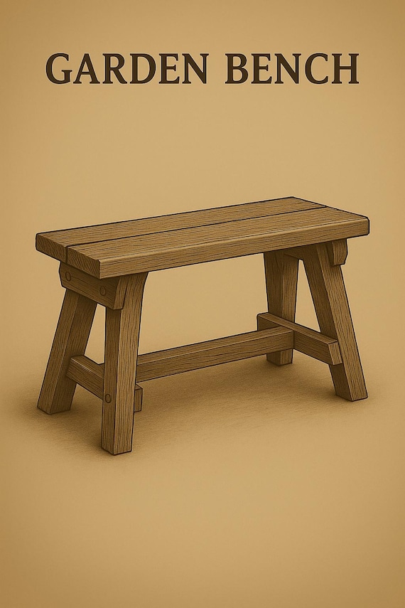 DIY Garden Stool Plan – Rustic Outdoor Bench Seat Blueprint