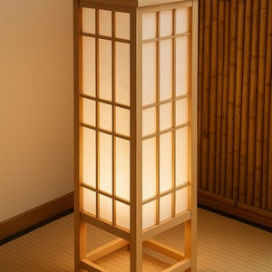 Japanese Shoji Floor Lamp Woodworking Plan: DIY Zen Lantern (PDF Download)