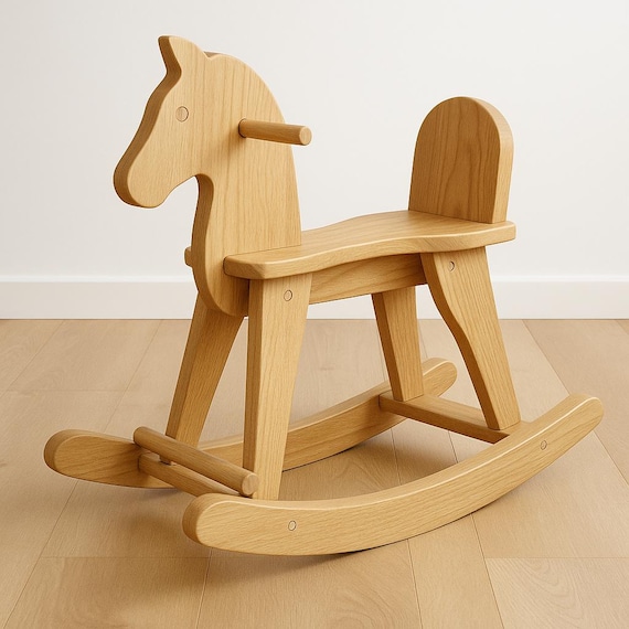 Plano de caballo balancín de madera Plano de juguete infantil