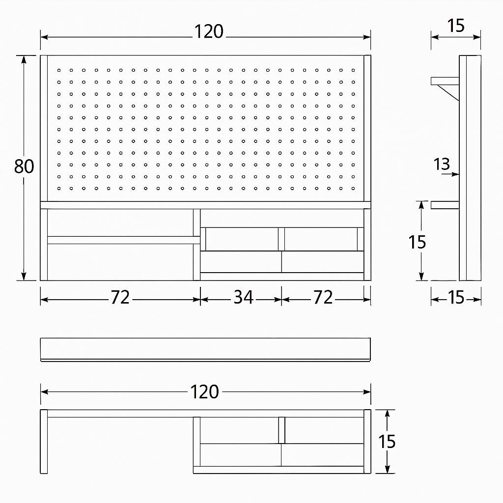 Tool Rack Writen Chart.pdf Workbench Organizer Woodworking Plan, DIY Garage Tool Storage (PDF ...
