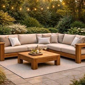 Planos para sofá seccional de exterior en PDF / Conjunto de muebles de patio para armar usted mismo