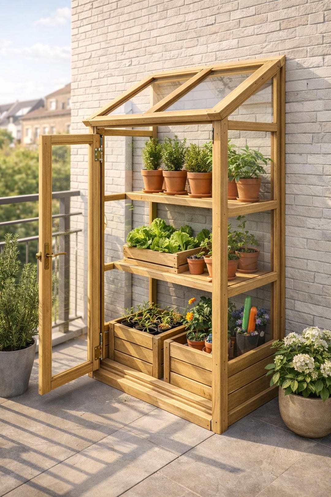 Balcony Mini Greenhouse Plans DIY Small Wooden Greenhouse With 