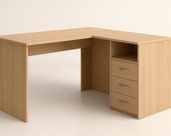 DIYコーナーデスク＆引き出しセットの組み立てプラン：合板家具（PDF