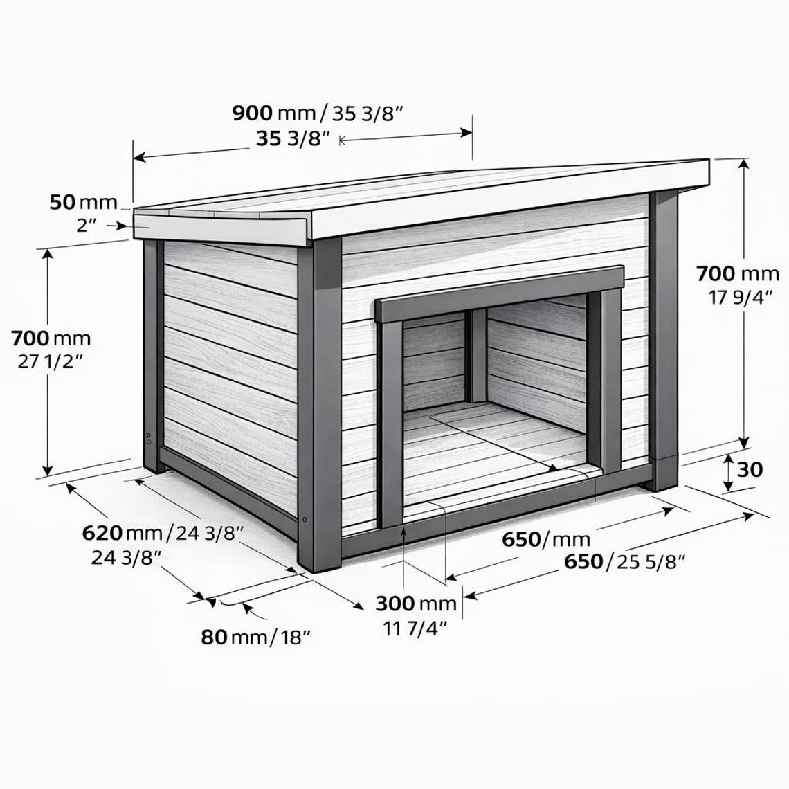 Dog Plan Library Modern Dog House Plans – Diy Wooden Outdoor Dog Kennel Woodworking ...