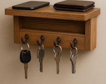 Wall Mounted Key Holder Woodworking Plan: DIY Entryway Organizer (PDF)