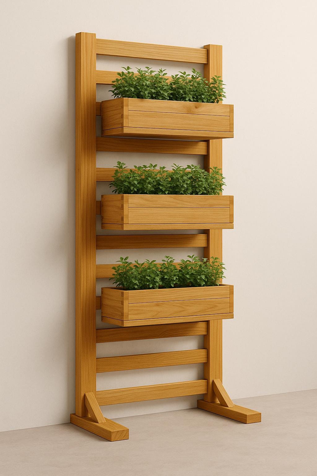Jardinière Murale En Bois Suspendue – Support Plantes Fleurs Artificielles, Style Rustique - 13