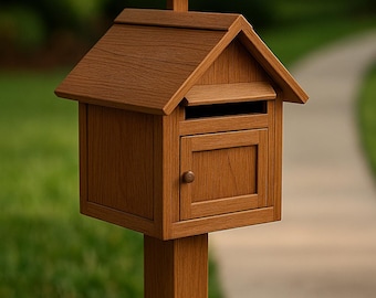 DIY Wooden Mailbox Plan – Outdoor Garden Post Box Blueprint – Printable PDF with Measurements