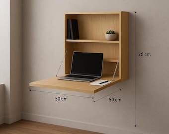 Foldable Wall Desk Woodworking Plan, DIY Space Saving Blueprint (PDF Download)