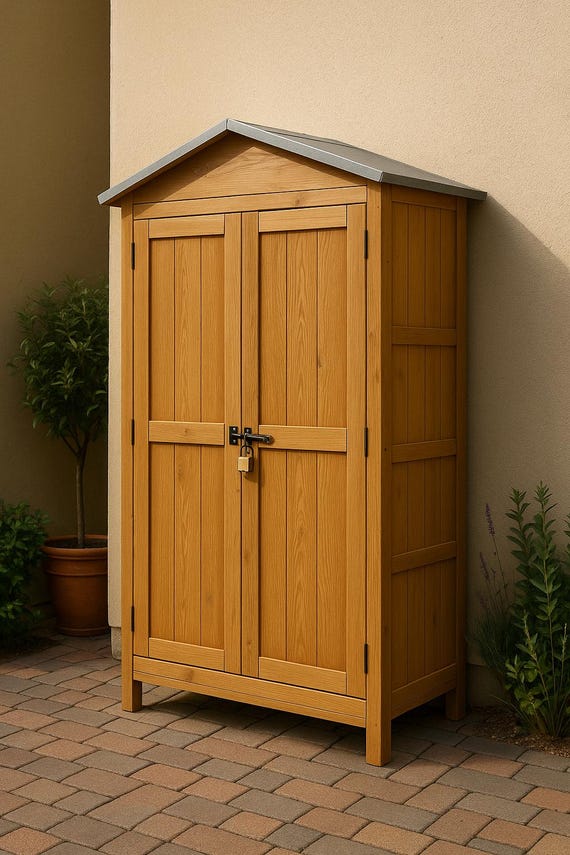 Outdoor Garten Aufbewahrungsschrank Holzbearbeitungsplan | DIY Gartenschuppen (PDF Download)