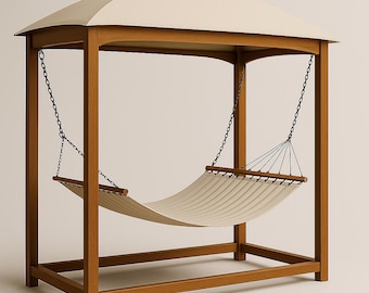 Outdoor Hammock Stand with Canopy – DIY Woodworking Plans (PDF)