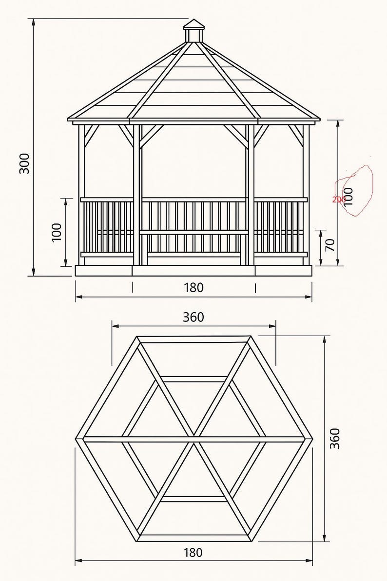 Hexagonal Gazebo DIY Plan – Outdoor Wooden Pavilion Blueprint (PDF ...